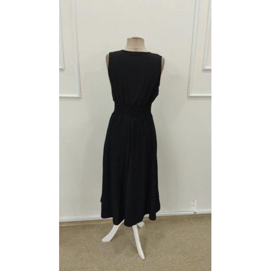 Kadın Askılı Kruvaze V Yakalı Beli Lastikli Midi Bürümcük Elbise, 31605 Kadın Askılı Kruvaze V Yakalı Beli Lastikli Midi Bürümcük Elbise, 31605