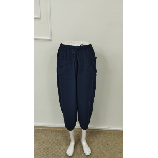 Kadın Beli Lastikli Bağcıklı Düğme Detaylı Pantolon , 31599