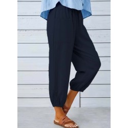 Kadın Beli Lastikli Bağcıklı Düğme Detaylı Pantolon , 31599