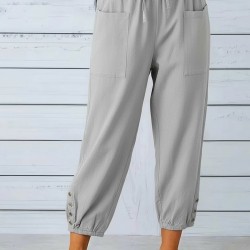 Kadın Beli Lastikli Bağcıklı Düğme Detaylı Pantolon , 31598 Kadın Beli Lastikli Bağcıklı Düğme Detaylı Pantolon , 31598