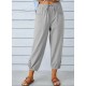 Kadın Beli Lastikli Bağcıklı Düğme Detaylı Pantolon , 31598