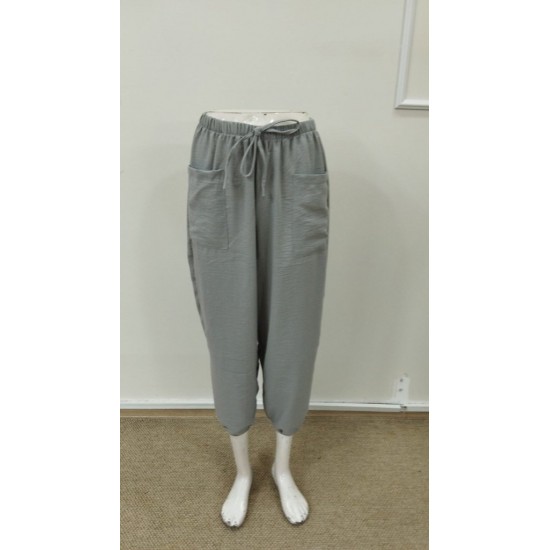 Kadın Beli Lastikli Bağcıklı Düğme Detaylı Pantolon , 31598