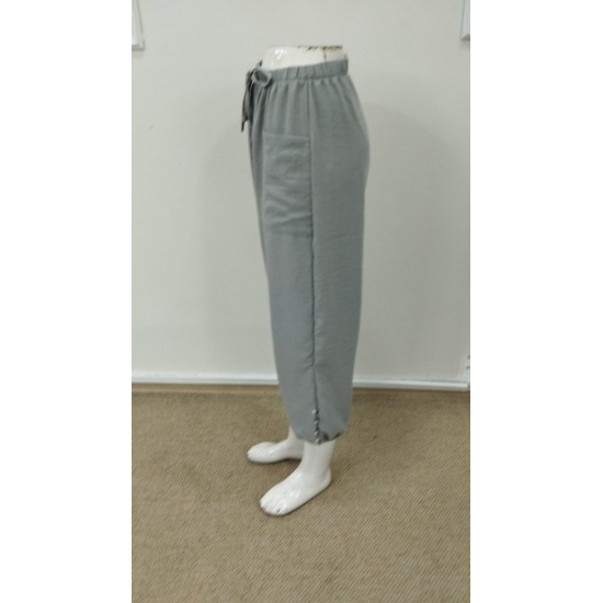 Kadın Beli Lastikli Bağcıklı Düğme Detaylı Pantolon , 31598