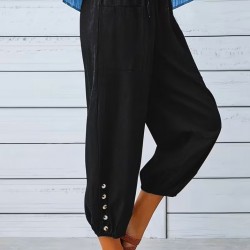 Kadın Beli Lastikli Bağcıklı Düğme Detaylı Pantolon , 31596 Kadın Beli Lastikli Bağcıklı Düğme Detaylı Pantolon , 31596