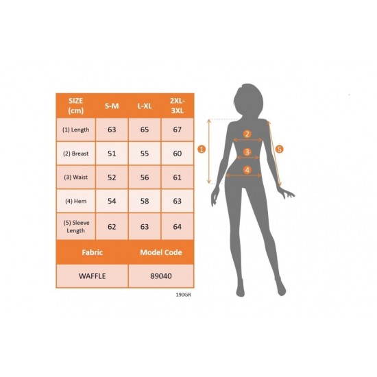 Kadın Uzun Kollu Bisiklet Yaka Kolları Tüllü Waffle Bluz , 31588