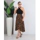Kadın önden Bağlamalı Leopar Desenli Süprem Uzun Etek , 31619