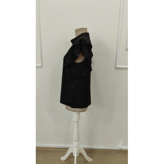 Kadın Kısa Kollu V Hakim Yaka Kolları Fırfırlı Dubai Bluz, 31618 Kadın Kısa Kollu V Hakim Yaka Kolları Fırfırlı Dubai Bluz, 31618