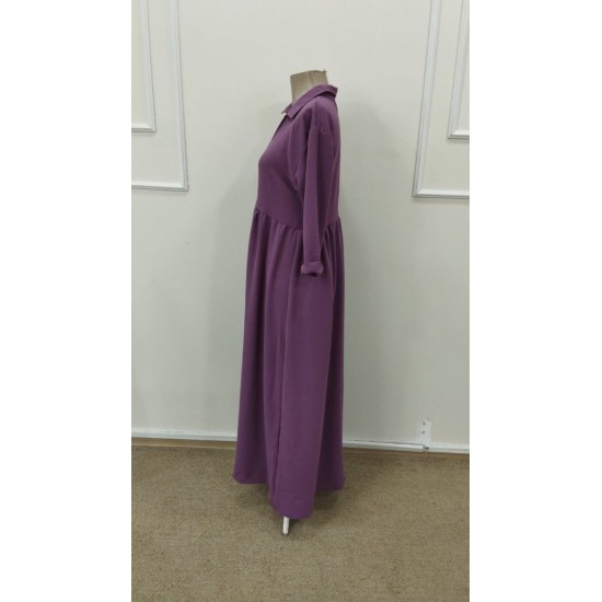 Kadın Truvakar Kollu V Yakalı Yırtmaçlı Uzun Aerobin Elbise, 31615