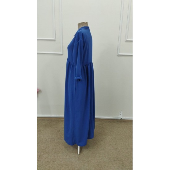 Kadın Truvakar Kollu V Yakalı Yırtmaçlı Uzun Aerobin Elbise, 31614