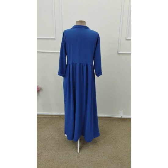 Kadın Truvakar Kollu V Yakalı Yırtmaçlı Uzun Aerobin Elbise, 31614