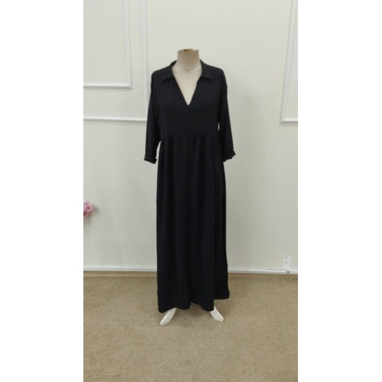 Kadın Truvakar Kollu V Yakalı Yırtmaçlı Uzun Aerobin Elbise, 31612