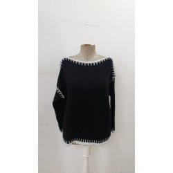Women' S Long-sleeved Boat-neck Knit Blouse, 31652