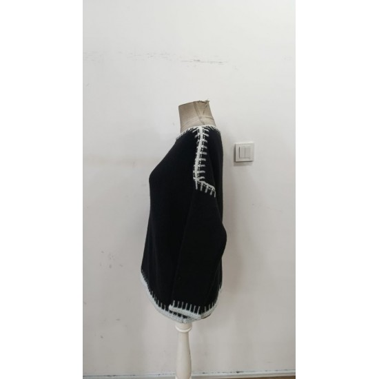 Kadın Uzun Kollu Kayık Yaka Triko Bluz, 31652