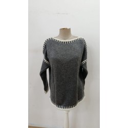 Women' S Long-sleeved Boat-neck Knit Blouse, 31651