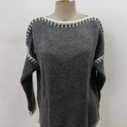 Kadın Uzun Kollu Kayık Yaka Triko Bluz, 31651