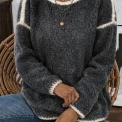 Kadın Uzun Kollu Kayık Yaka Triko Bluz, 31651