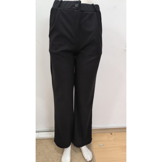 Kadın Yüksek Bel Cepli Ithal Krep Pantolon , 31659