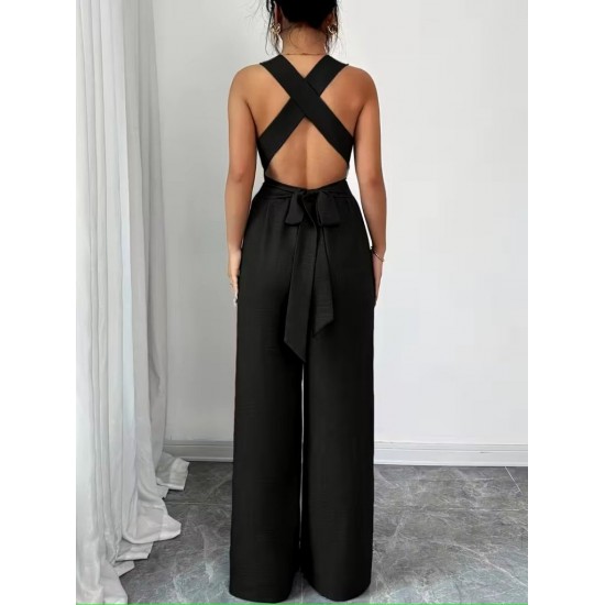 Kadın Askılı Halka Detaylı Arkadan çapraz Tulum, 31668