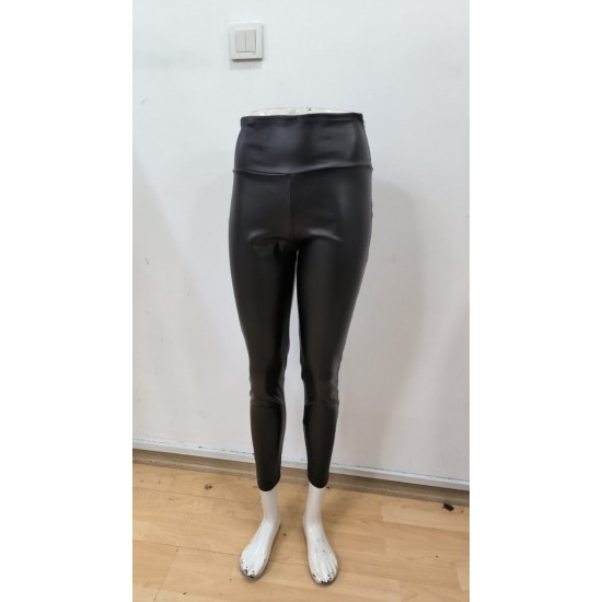 Kadın Yüksek Bel şardonlu Parlak Deri Tayt , 31673