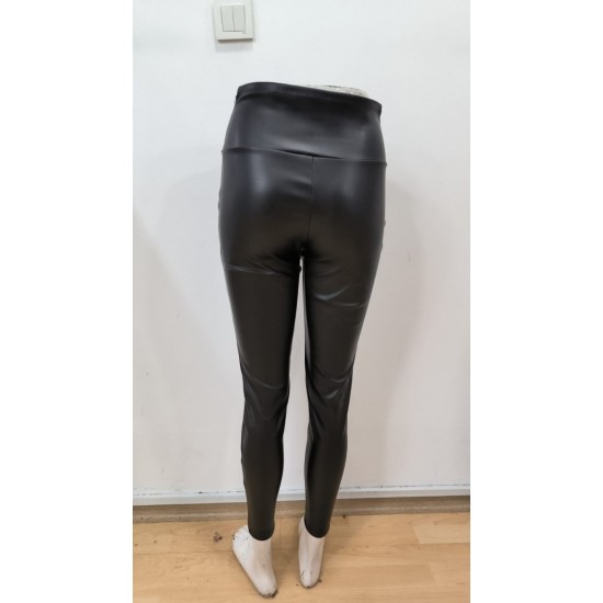 Kadın Yüksek Bel şardonlu Parlak Deri Tayt , 31673