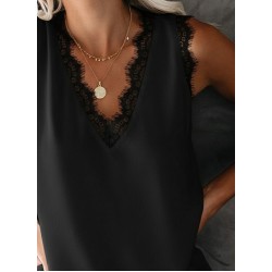 Kadın Askılı V Yakalı Dantelli Sandy Bluz , 31693 Kadın Askılı V Yakalı Dantelli Sandy Bluz , 31693