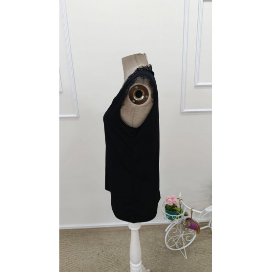 Kadın Askılı V Yakalı Dantelli Sandy Bluz , 31693