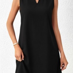 Kadın Askılı V Yakalı Mini Ithal Krep Elbise , 31692