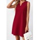 Kadın Askılı V Yakalı Mini Ithal Krep Elbise , 31691