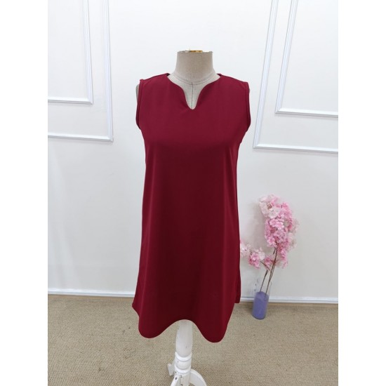 Kadın Askılı V Yakalı Mini Ithal Krep Elbise , 31691