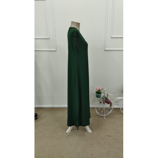 Kadın Askılı V Yakalı Yandan Yırtmaçlı Uzun Bürümcük Elbise, 31719