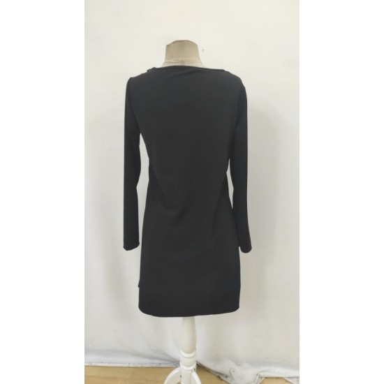 Kadın Uzun Kollu Dantel Yaka Ithal Krep Mini Elbise , 31717 Kadın Uzun Kollu Dantel Yaka Ithal Krep Mini Elbise , 31717