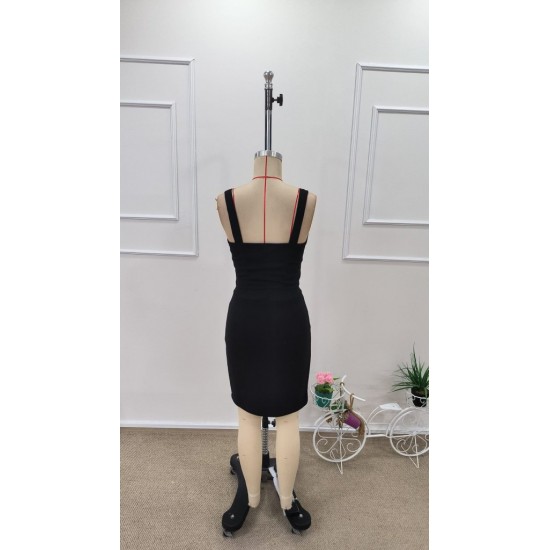 Kadın Askılı V Yakalı Düğmeli Kısa Krop Bluz Ve Etek Ikili Takım , 31714