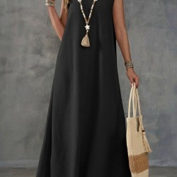 Kadın Askılı V Yakalı Yandan Yırtmaçlı Uzun Bürümcük Elbise, 31720 Kadın Askılı V Yakalı Yandan Yırtmaçlı Uzun Bürümcük Elbise, 31720