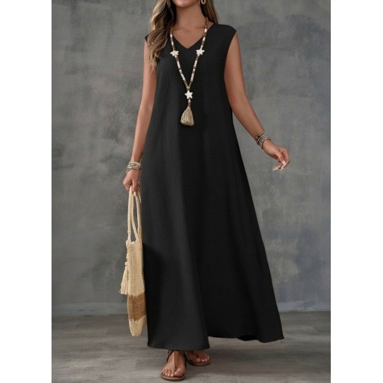 Kadın Askılı V Yakalı Yandan Yırtmaçlı Uzun Bürümcük Elbise, 31720