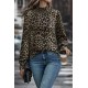 Kadın Uzun Kollu Gipe Detaylı Balıkçı Yaka Leopar Desenli Süprem Bluz, 31728