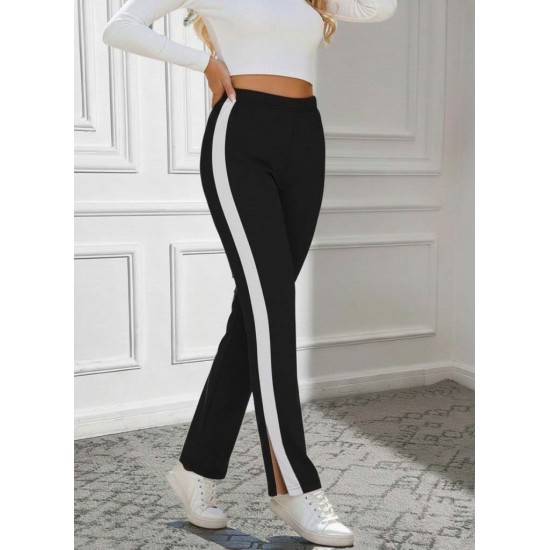 Kadın Yüksek Bel Yan şerit Detaylı Yırtmaçlı Viskon Iki Iplik Pantolon , 31752