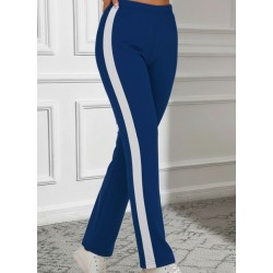 Women' S High-waisted, Side-stripe Detail, Slit Viscose Two-thread Trousers. , 31751