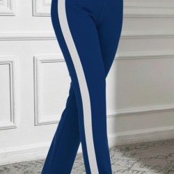 Kadın Yüksek Bel Yan şerit Detaylı Yırtmaçlı Viskon Iki Iplik Pantolon , 31751