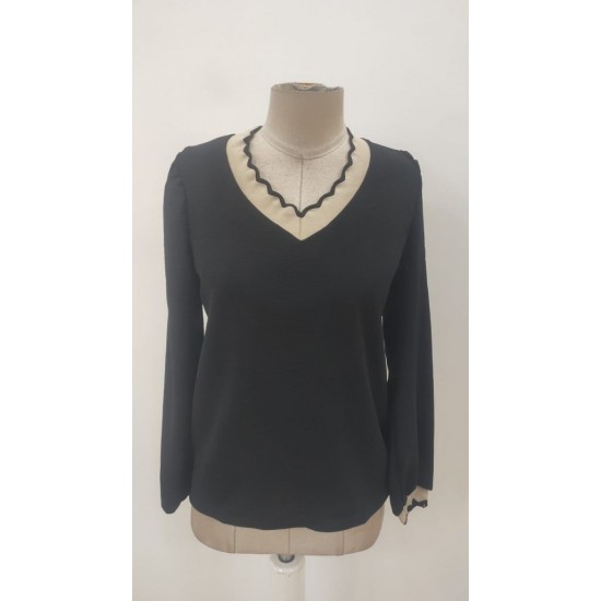 Kadın Uzun Kollu V Yakalı Aerobin Bluz, 31755