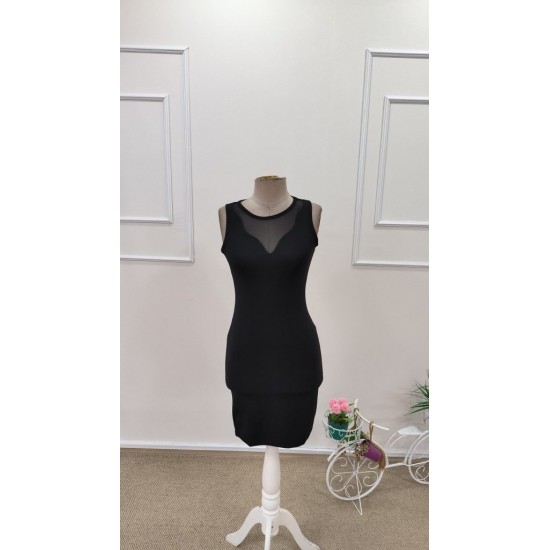 Kadın Askılı Yuvarlak Yakalı Göğüs Dekolteli Kısa Dalgıç Elbise , 31771