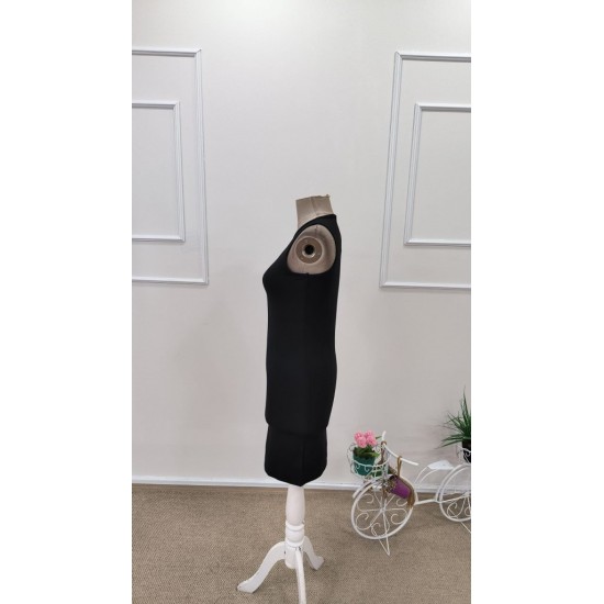 Kadın Askılı Yuvarlak Yakalı Göğüs Dekolteli Kısa Dalgıç Elbise , 31771