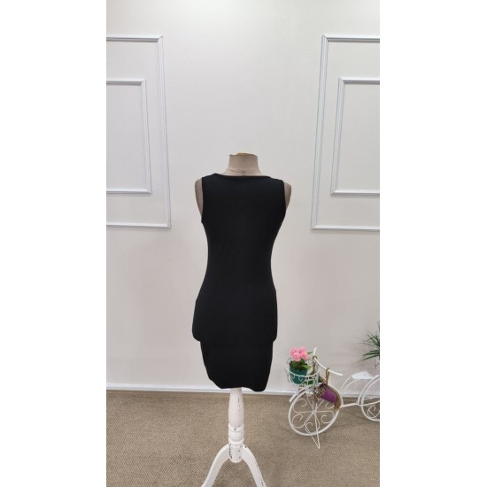 Kadın Askılı Yuvarlak Yakalı Göğüs Dekolteli Kısa Dalgıç Elbise , 31771