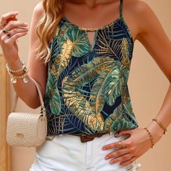 Kadın Ip Askılı Damla Detaylı Desenli Süprem Bluz, 31770