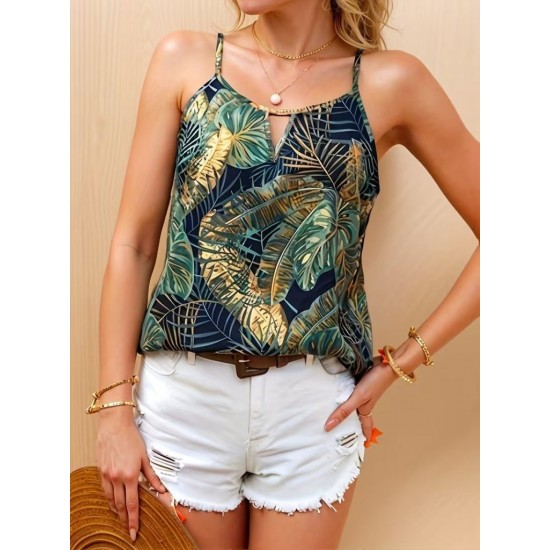 Kadın Ip Askılı Damla Detaylı Desenli Süprem Bluz, 31770