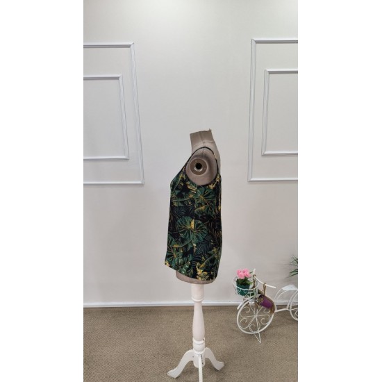 Kadın Ip Askılı Damla Detaylı Desenli Süprem Bluz, 31770