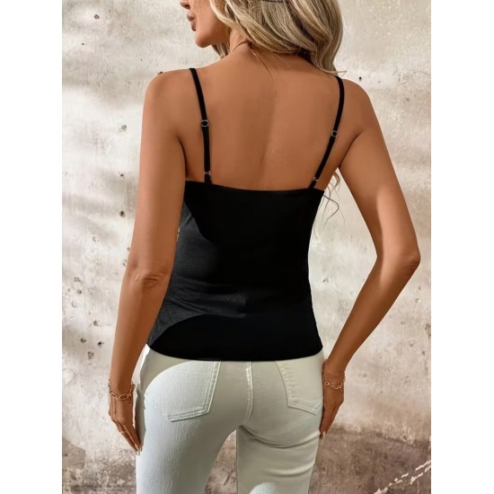 Kadın Ip Askılı önden çapraz Detaylı Ithal Krep Bluz, 31765