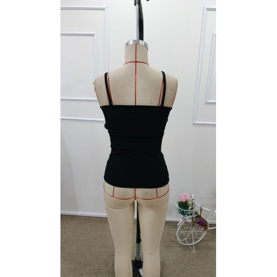 Kadın Ip Askılı önden çapraz Detaylı Ithal Krep Bluz, 31765