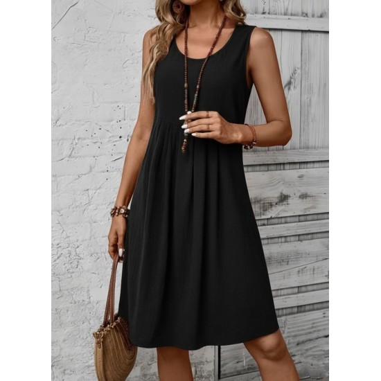 Kadın Askılı Yuvarlak Yakalı önden Pileli Kısa Aerobin Elbise , 31785