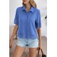 Kadın Kısa Kollu Yakalı önden Düğmeli Dubai Gömlek Bluz, 31795