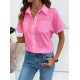 Kadın Kısa Kollu Yakalı önden Düğmeli Gömlek, 31791